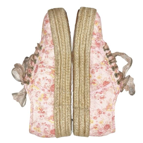 SUPERGA x LOVESHACKFANCY 2730 Espadrille Sneakers in Floral Tokyo Pink Size 8.5 - Picture 8 of 12